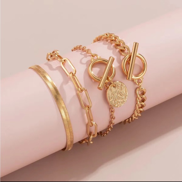 4 Piece Gold Fashion Bracelet Set - Picture 5 of 5